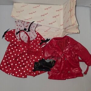 Shirley Temple Doll Outfit Set Red Polka Dot Dress Jacket Shoes Fair Vintage